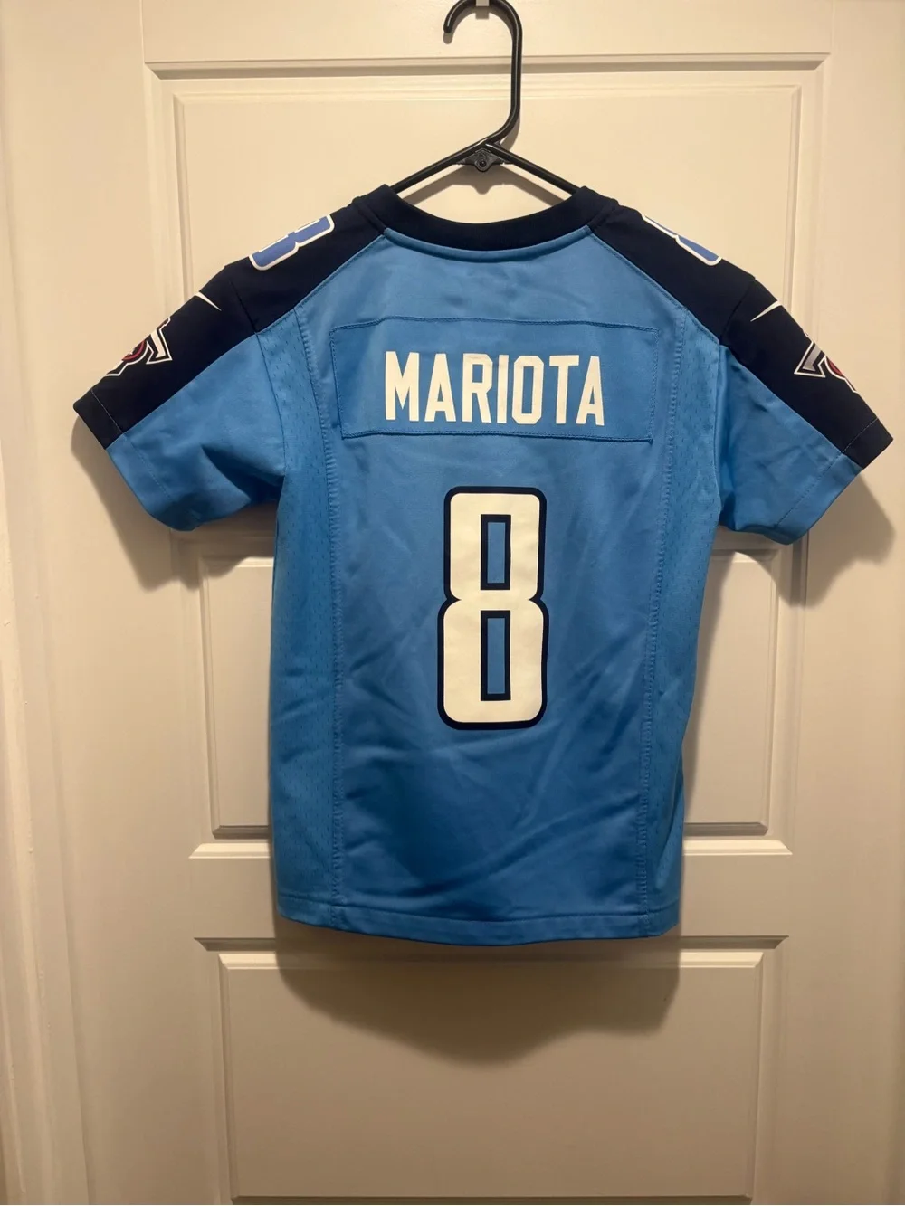 Youth Marcus Mariota Tennessee Titans On Field Blue Jersey #8 Size Youth Small